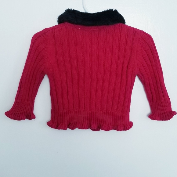 Koala Kids Baby Girl's Red Buttoned Cardigan Sweater Size 3-6 Mos - Picture 8 of 10